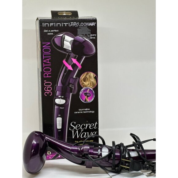 Conair CD204 Infiniti Pro by Secret Wave 360° Rotation Purple Styler Used In Box - Picture 1 of 7